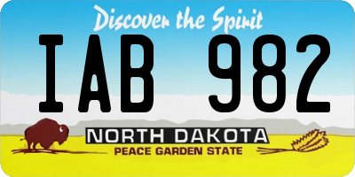 ND license plate IAB982