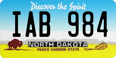 ND license plate IAB984