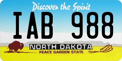 ND license plate IAB988