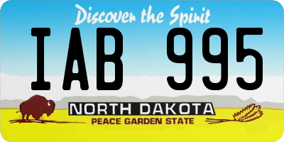 ND license plate IAB995