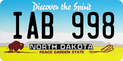ND license plate IAB998