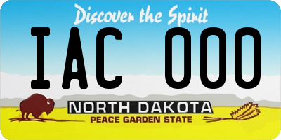 ND license plate IAC000