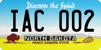 ND license plate IAC002