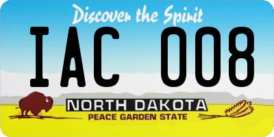 ND license plate IAC008