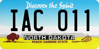 ND license plate IAC011