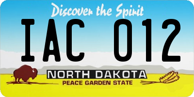 ND license plate IAC012