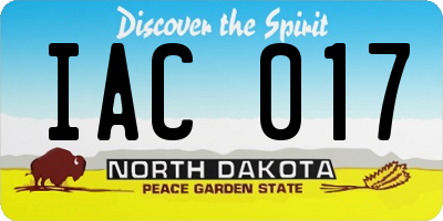 ND license plate IAC017