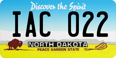 ND license plate IAC022