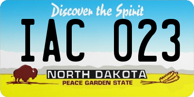 ND license plate IAC023