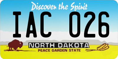 ND license plate IAC026
