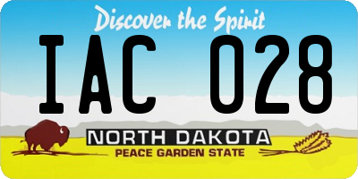 ND license plate IAC028