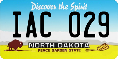 ND license plate IAC029