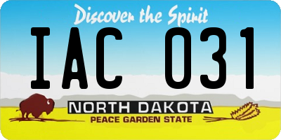 ND license plate IAC031