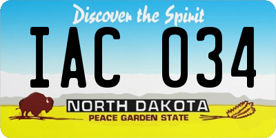 ND license plate IAC034
