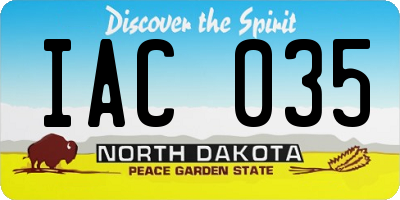 ND license plate IAC035
