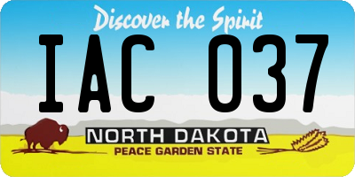 ND license plate IAC037