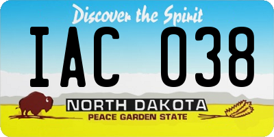 ND license plate IAC038