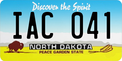 ND license plate IAC041