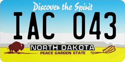 ND license plate IAC043