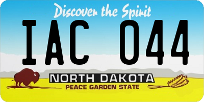 ND license plate IAC044