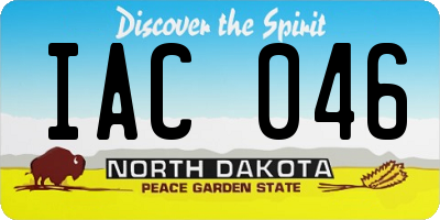 ND license plate IAC046