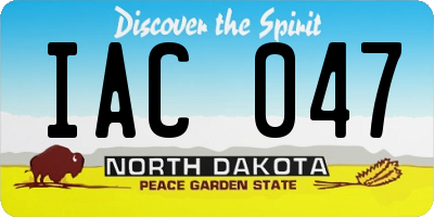 ND license plate IAC047