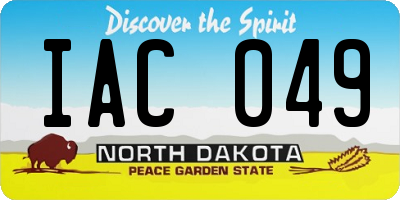ND license plate IAC049
