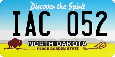 ND license plate IAC052