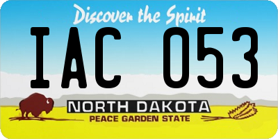 ND license plate IAC053