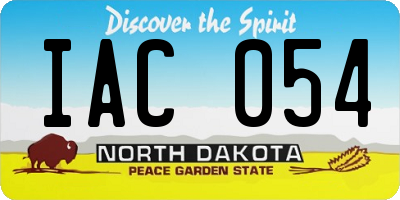 ND license plate IAC054