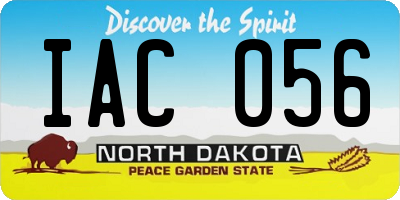 ND license plate IAC056