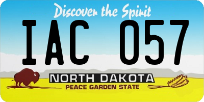 ND license plate IAC057