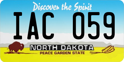 ND license plate IAC059