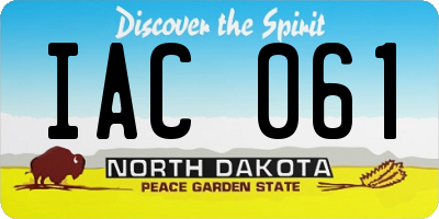 ND license plate IAC061