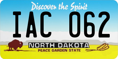 ND license plate IAC062