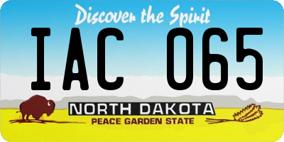 ND license plate IAC065