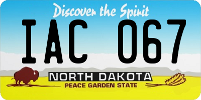 ND license plate IAC067