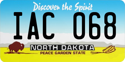 ND license plate IAC068