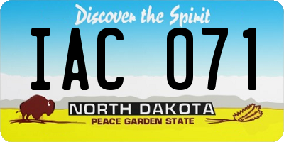 ND license plate IAC071