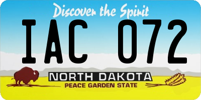 ND license plate IAC072