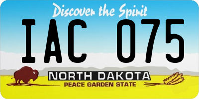 ND license plate IAC075