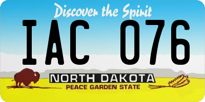 ND license plate IAC076