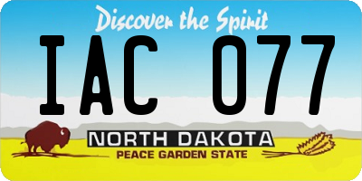ND license plate IAC077