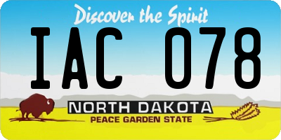 ND license plate IAC078