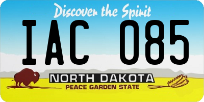 ND license plate IAC085