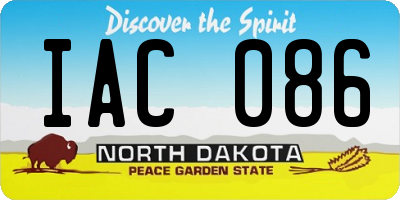 ND license plate IAC086