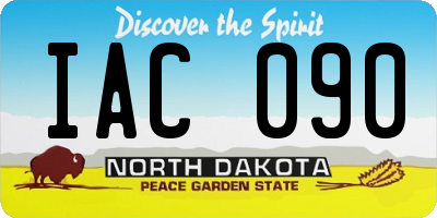 ND license plate IAC090