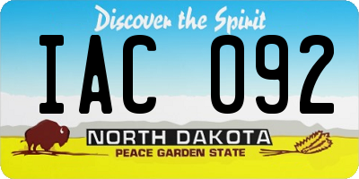 ND license plate IAC092
