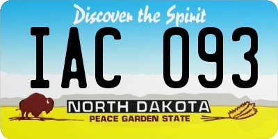ND license plate IAC093