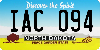 ND license plate IAC094